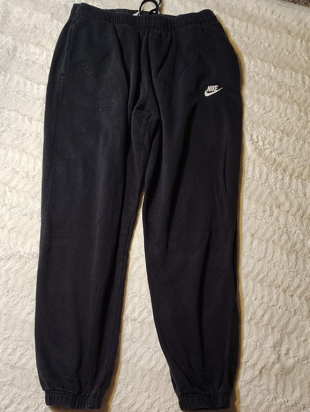 Nike Black Kids Fleece Joggers with White Swoosh